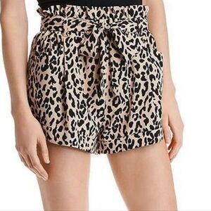 AQUA High Waist Leopard Print Tan & Black Shorts Size XS